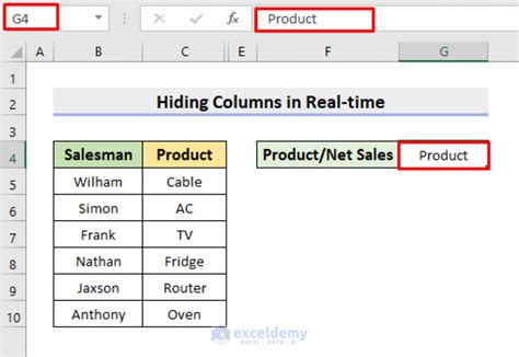 Image result for Use Command Button to Hide Columns Using VBA in Excel
