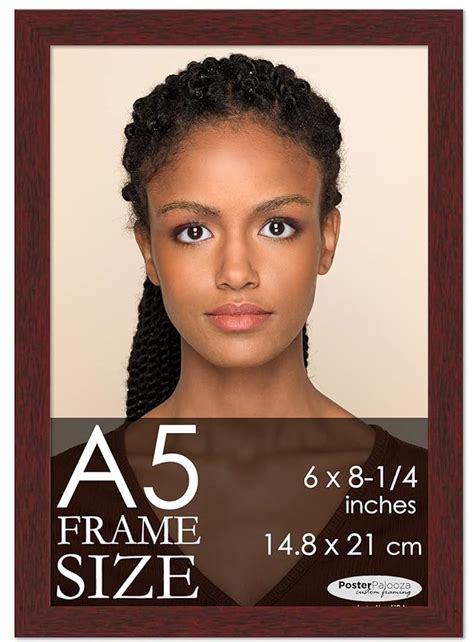 A5 Frame Brown Mahogany Finish Solid Pine Wood 6x8.25 Frame - Modern ...