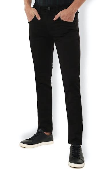 Buy Men Black Dark Wash Slim Fit Jeans Online - 573362 | Van Heusen