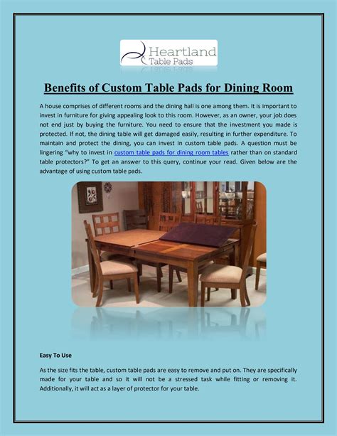 Custom Dining Room Table Pads