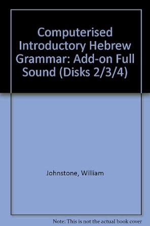 Buy Add-on Full Sound (Disks 2/3/4) (Computerised Introductory Hebrew ...