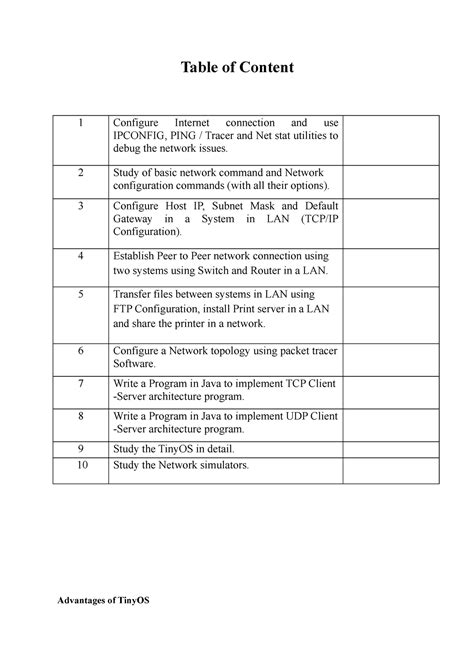 Advantages of Tiny OS - Table of Content 1 Configure Internet ...