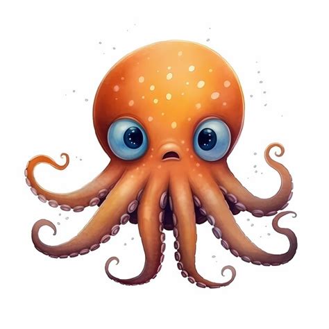 Cute octopus cartoon underwater animals | Premium AI-generated image