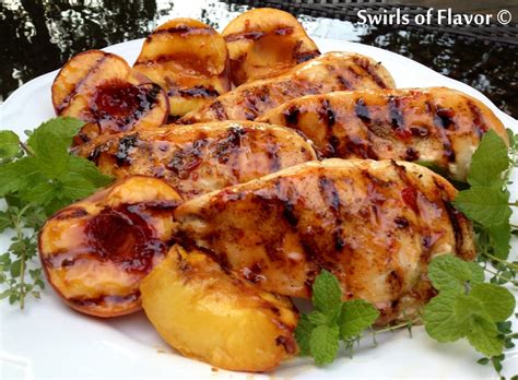 Grilled Chicken With Chipotle And Peaches - Swirls of Flavor