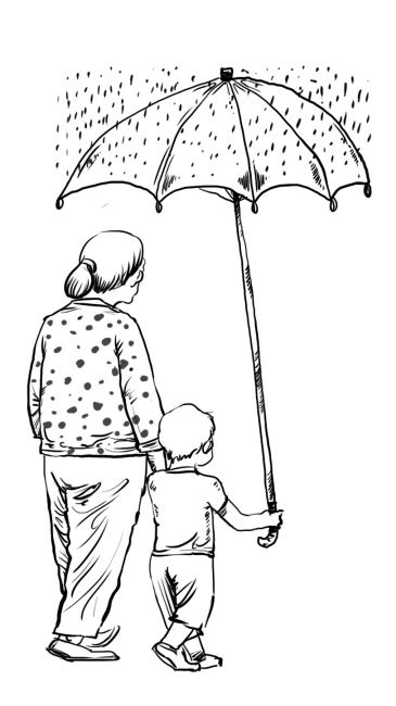 妈妈背着女儿打伞图片2022已更新今日动态