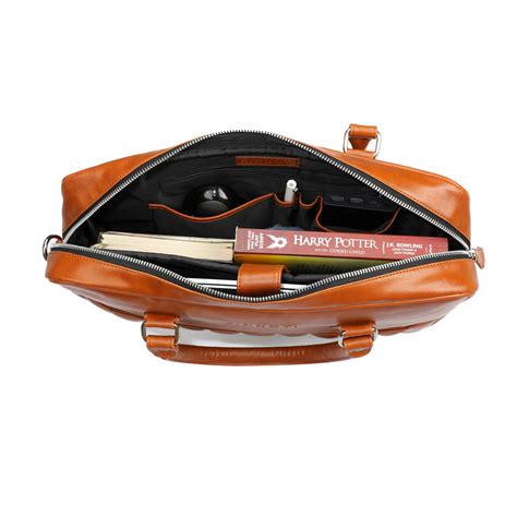 Branded Brown Vegan Leather Laptop Bag - 50% Off At Kinnoti