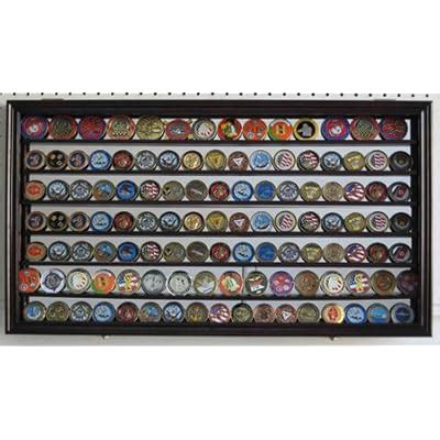Buy DisplayGifts Challenge Coin Solid Wood Display Case Wall Hinged ...