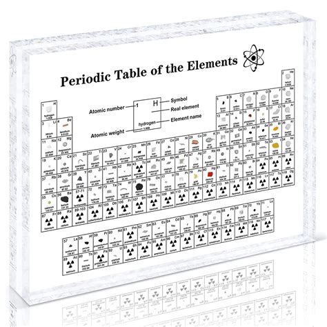 Amazon.com: Giftota Periodic Large Table with Real Elements Inside, Real Periodic Table of 83 ...