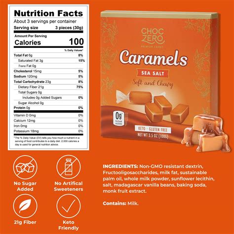 Snapklik.com : ChocZero Sugar Free Caramels - Keto Candy - All Natural ...