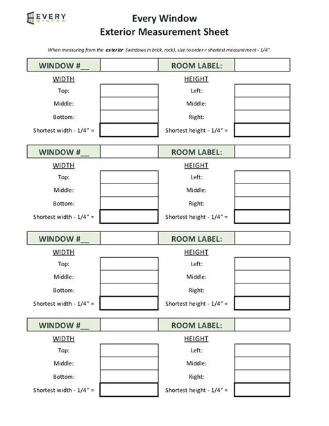 Replacement Windows Measurement Guide 的图像结果