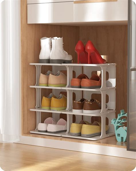 Baffect DIY Stackable Shoe Rack Organizer with 4 India | Ubuy