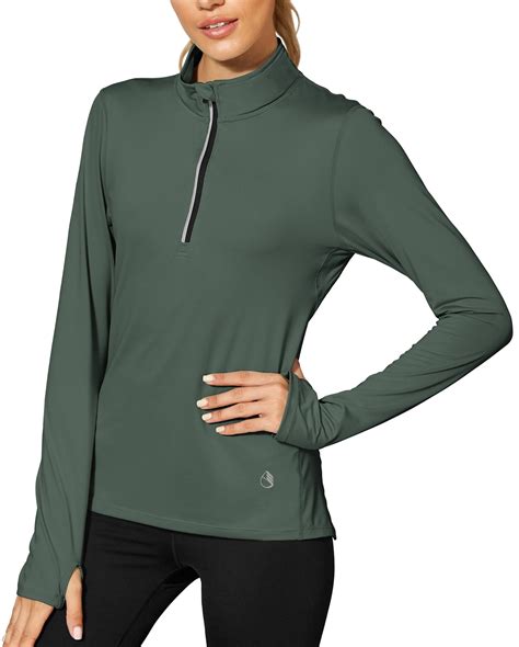 icyzone Quarter Zip Running Tops Long Sleeve Shirts for women - Walmart.com
