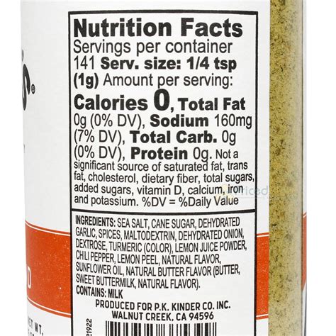 Kinder's Buttery Poultry Blend Seasoning Butter Garlic Onion & Lemon F ...