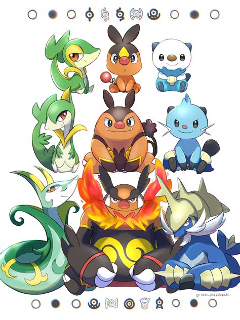 Pokemon Black And White Starter Evolutions Fan Art