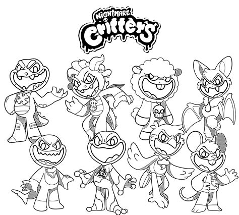 Nightmare Smiling Critters Coloring