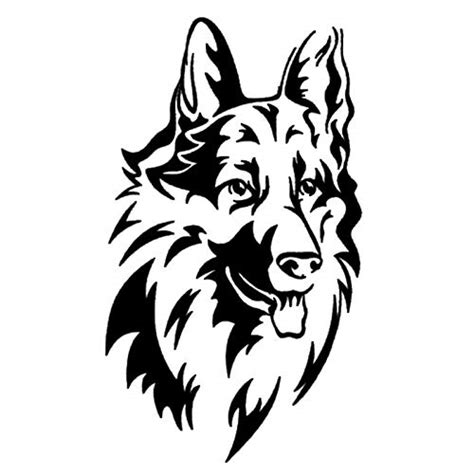 stickerbuy™ German Shepherd Dog Vinyl Car Stickers and Decals Black l x ...
