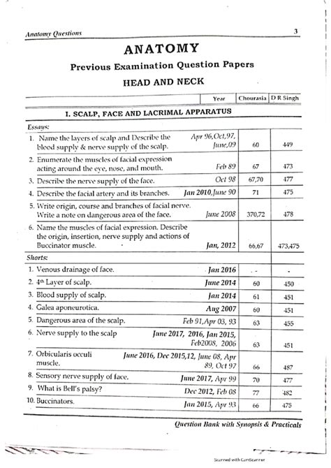Anatomy question bank - Anatomy Questions 3 ANATOMY Previous ...