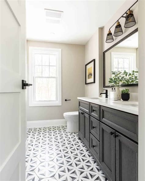 Pattern Floor Tile Bathroom Ideas