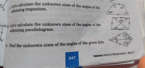 a) Let's calculate the unknown sizes of the angles of the adjoining ...
