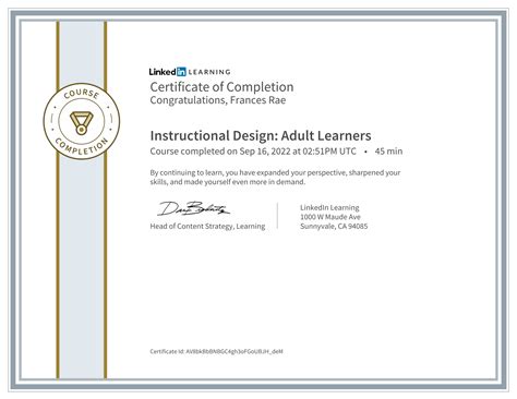 Frances Rae on LinkedIn: Certificate of Completion
