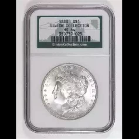 1888 Morgan Silver Dollar NGC MS-64 Binion Hoard - Lost Dutchman Rare Coins