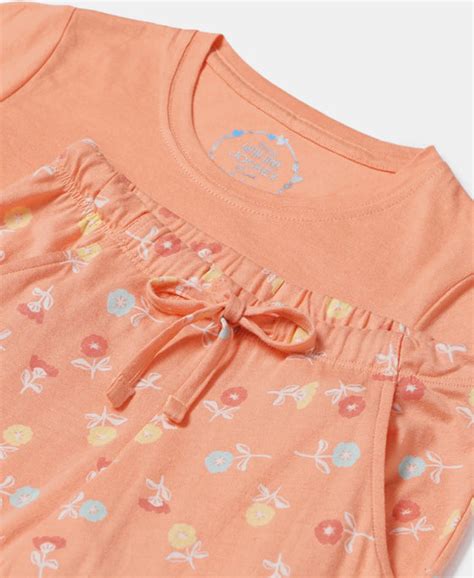 Buy Girl's Super Combed Cotton Short Sleeve T-Shirt and Printed Pyjama ...