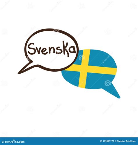 Vector Illustration of Swedish Language and Flag of Sweden Stock Vector - Illustration of ...