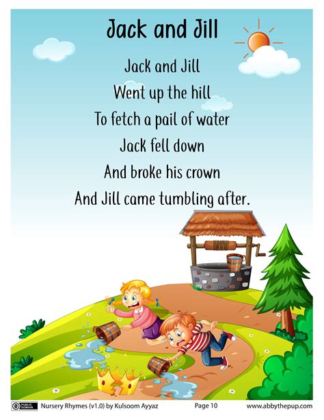 Jack and Jill Nursery Rhyme Printable | FREE Printable HQ