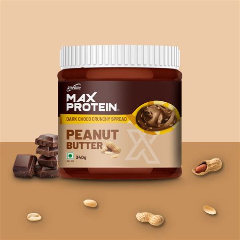 Max Protein Peanut Butter Dark Choco Crunchy – RiteBite Max Protein