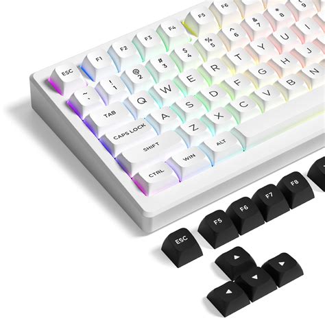 Buy XVX Keycaps 75% Percent, Double PBT Keycaps, Black and White ...