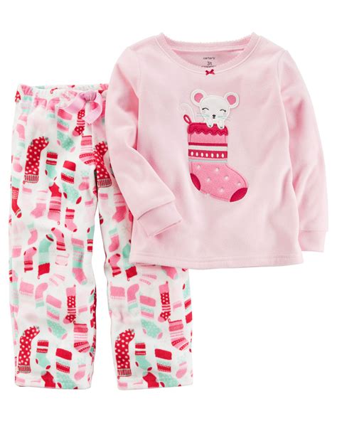 2-Piece Christmas Fleece PJs | Toddler girl outfits, Carters baby girl ...