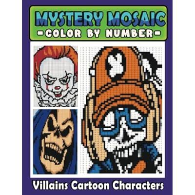 Sunny Publishing Mystery Mosaics Color By Number Villains Cartoon India ...