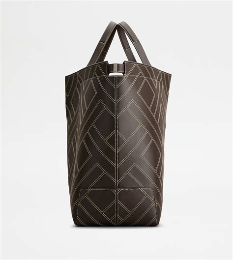 Man BROWN Tod's Di Bag Folio in Leather Maxi XBMDBMAI500RLXPZS810 | Tods