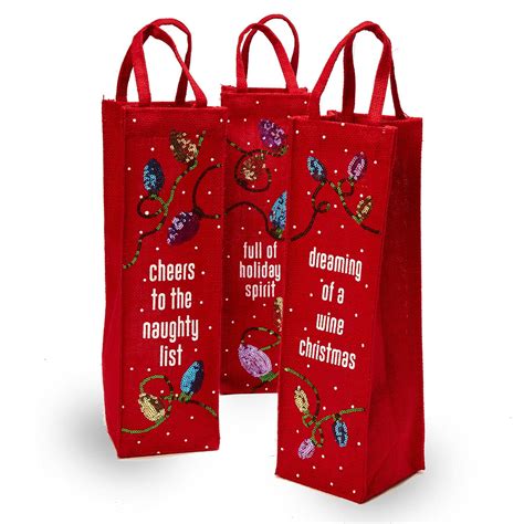 Wine Bottle Gift Bag Asst 3 Designs