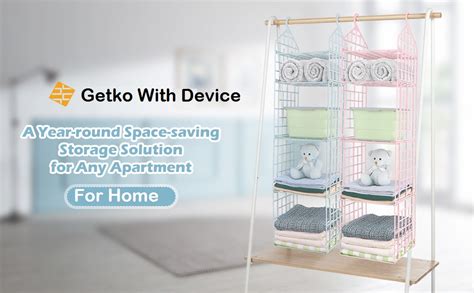 GETKO WITH DEVICE 5 Layer Folding Plastic Clothes Storage Racks ...