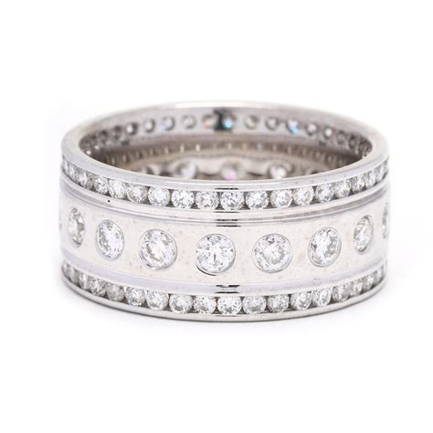 3ctw Wide Diamond Eternity Band, 14K White Gold, Ring Size 7, Wide ...