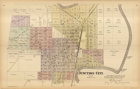 L.H. Evert's 1887 Map of Junction City, Kansas - Art Source International