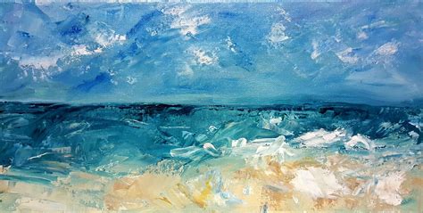Seascape - Modern Abstract Painting - Set Of 2 Gallery Wrap (18 x 36 ...