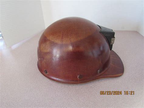 MSA Skullgard Brown Fiberglass Hard Hat Cap Ratchet Suspension Mining ...