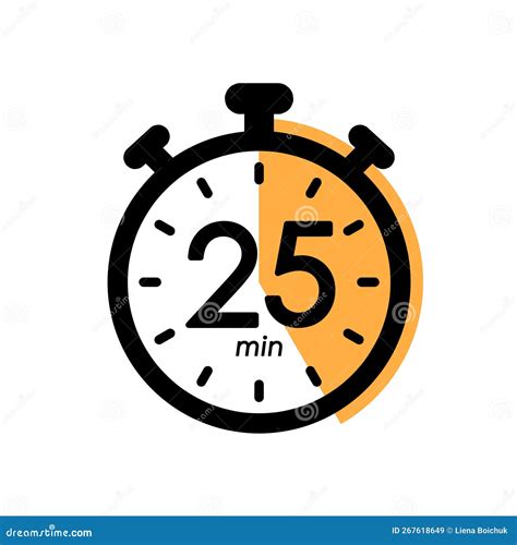 Twenty Five Minutes Stopwatch Icon, Timer Symbol, Cooking Time ...