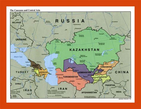Political Map Of Central Asia Large Political Map Of The Caucasus And