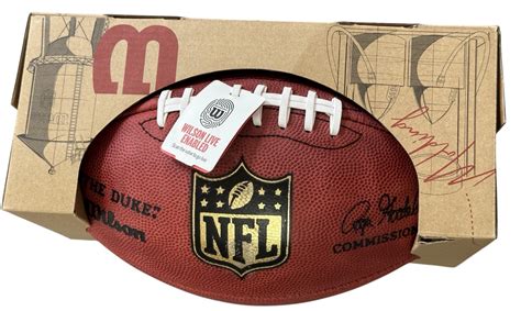 Lot Detail - Tom Brady and Joe Montana Signed NFL Leather Game Model ...