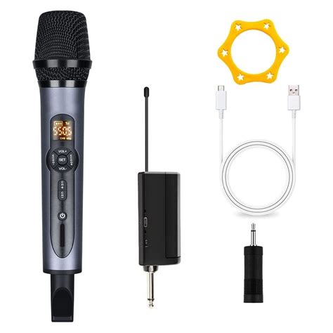 Darkingwings Wireless Microphone, UHF Metal Cordless Handheld Mic ...