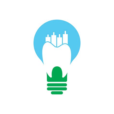 Dental finance and bulb shape concept icon logo. Dental stat vector ...