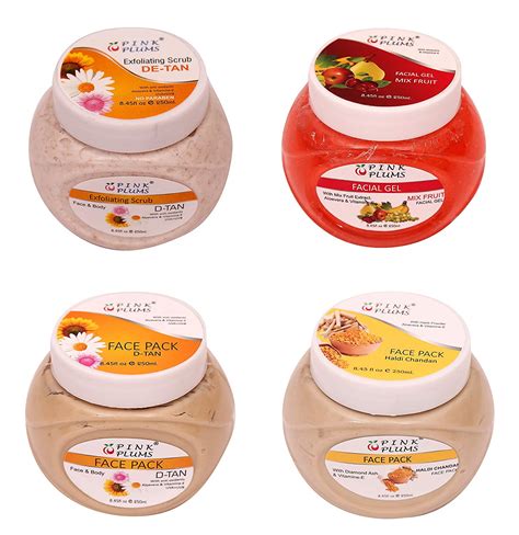 PINK PLUMS Haldi Chandan Face Pack | D-Tan Face Pack | Mix Fruit Facial ...