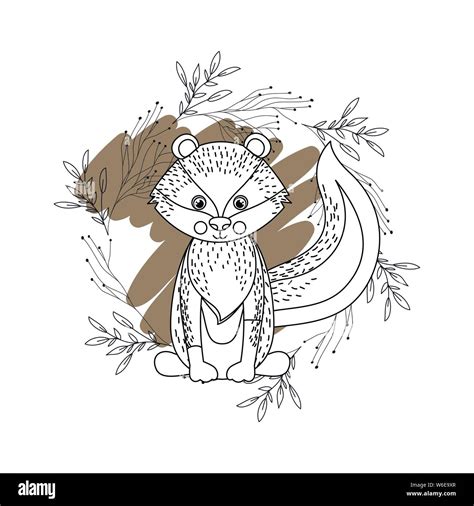 silhouette of raccoon with garland of background Stock Vector Image & Art - Alamy