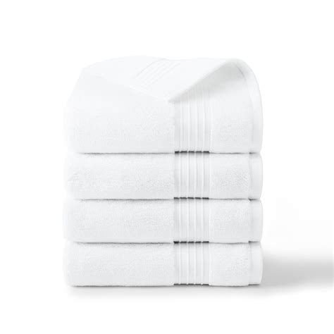 TOWN & COUNTRY EVERYDAY 4-Piece Solid Dobby Border Hand Towel Set, 20x30-Inch, 100% Cotton ...