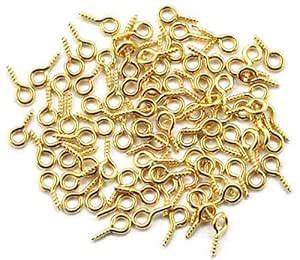 RED APPEL Brass Golden Mini Eye Pins Hooks (20 x 10mm) | Eyelet Screws ...
