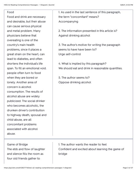 SOLUTION: Hesi a2 reading comprehension passages 1 diagram quizlet pdf ...