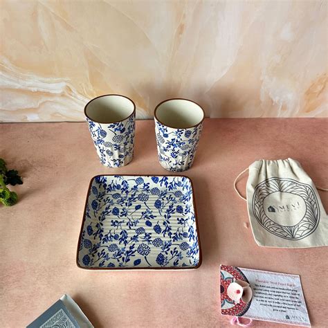 Azure Garden Kullad & snack set – Mevi Living